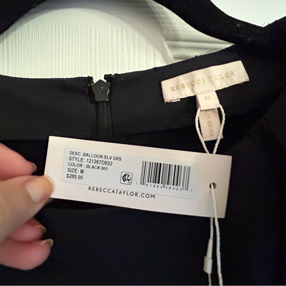 Rebecca Taylor NWT Balloon Sleeve Black Dress LBD